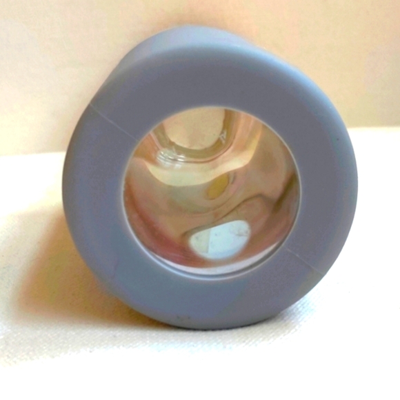 Anthropologie Water Bottle Marlow Tumbler with Bamboo Lid Gray Iridescent Glass - Picture 3 of 5